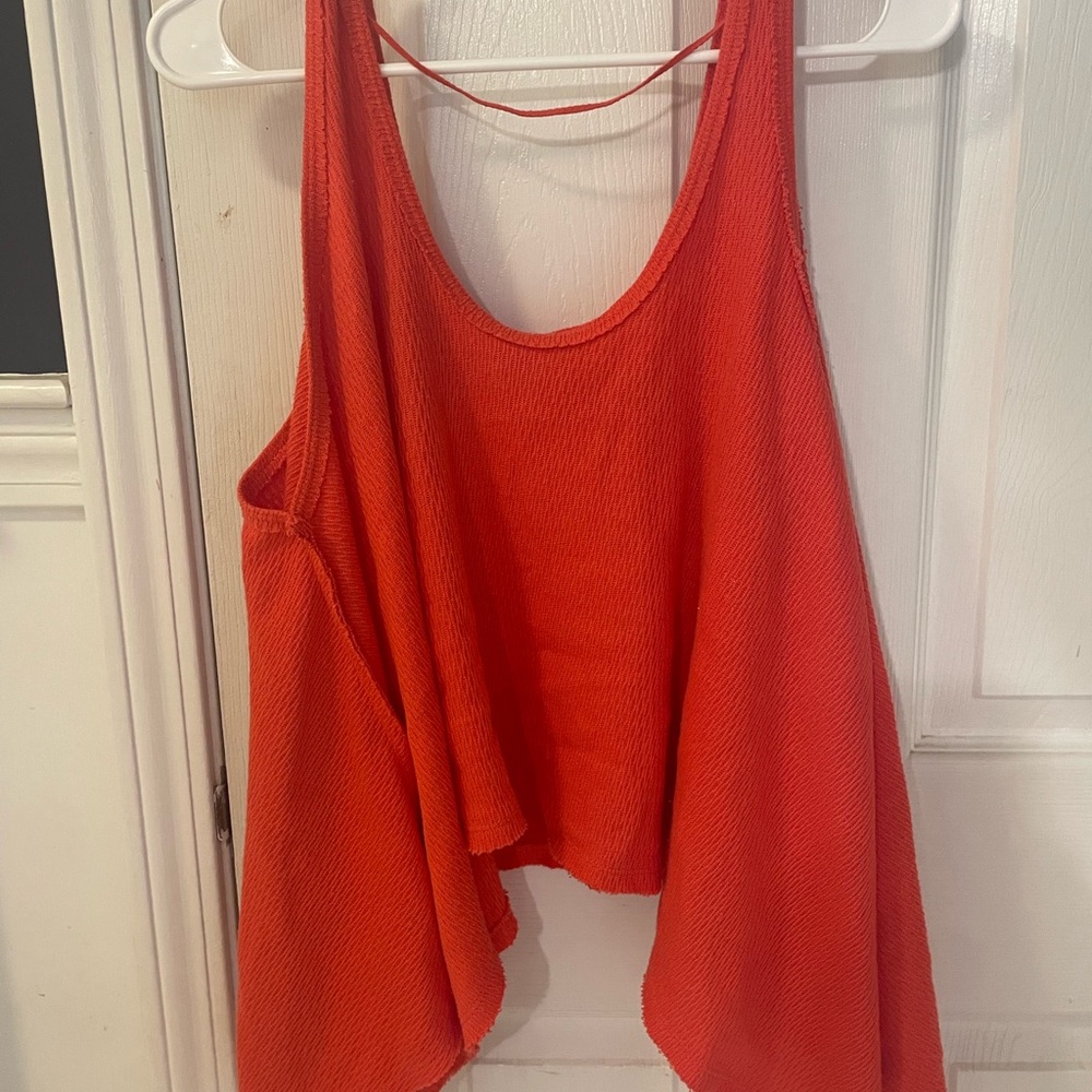 Free People Vibrant Orange Tank Top